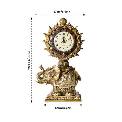 Vintage επιτραπέζιο ρολόι Αθόρυβο ρετρό επιτραπέζιο ειδώλιο με μεταλλικό πόιντερ Διακοσμητικό άγαλμα στολίδι για ράφι σπιτιού