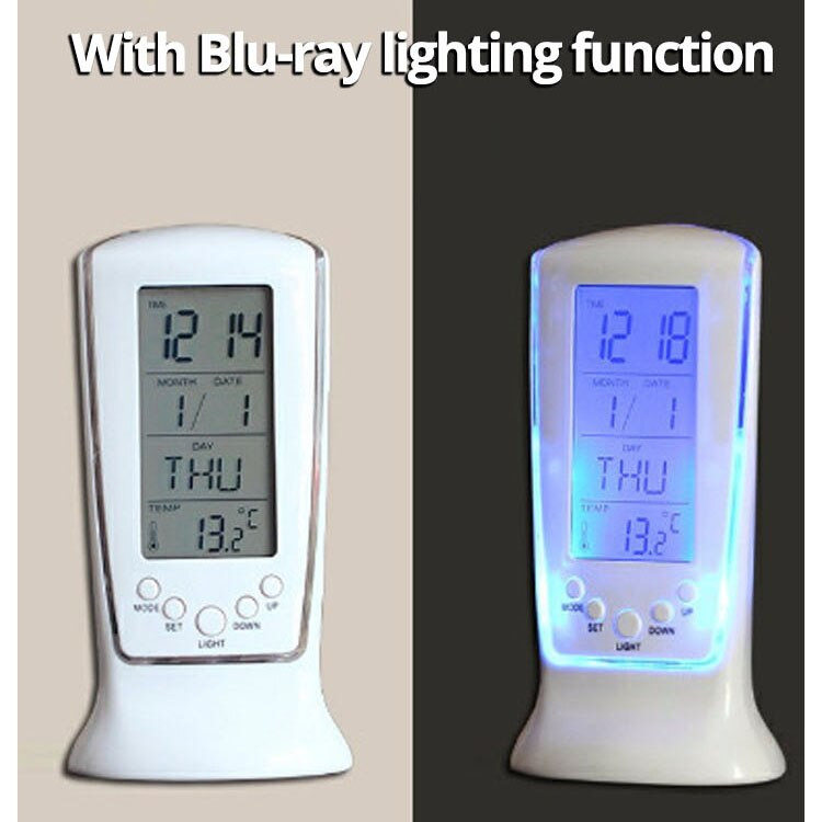 510 Mini budík s LED osvetlením, stlmením hudby, lenivou elektronikou s teplotou