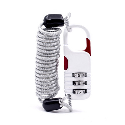 Dviračio apsaugos nuo vagystės motociklo trijų skaitmenų slaptažodžio derinio saugos kabelio vielinio lyno šalmo užraktas 60 * 22 mm saugos virvės užraktas