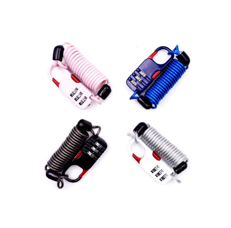 Dviračio apsaugos nuo vagystės motociklo trijų skaitmenų slaptažodžio derinio saugos kabelio vielinio lyno šalmo užraktas 60 * 22 mm saugos virvės užraktas