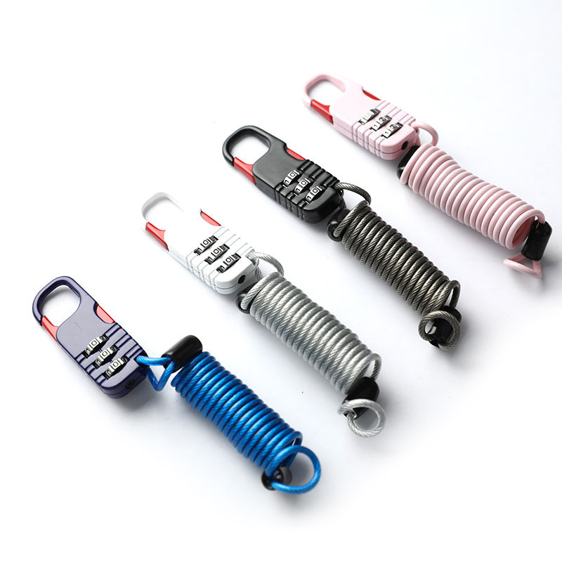 Dviračio apsaugos nuo vagystės motociklo trijų skaitmenų slaptažodžio derinio saugos kabelio vielinio lyno šalmo užraktas 60 * 22 mm saugos virvės užraktas