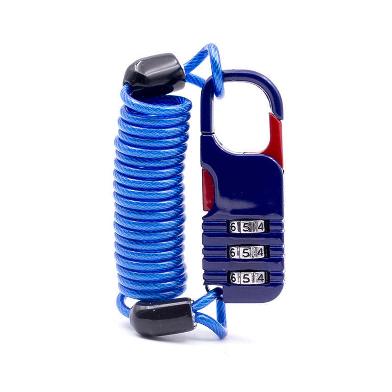 Dviračio apsaugos nuo vagystės motociklo trijų skaitmenų slaptažodžio derinio saugos kabelio vielinio lyno šalmo užraktas 60 * 22 mm saugos virvės užraktas