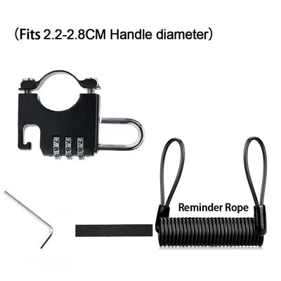 3-znamenkasti kod Kombinirana brava za bicikle Protuprovalni skuter MTB motocikl Brava za kacigu za 2,2-2,8 CM kormane Dodaci za bicikle
