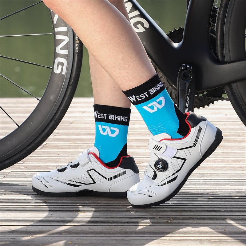 WEST BIKING Jalgrattasõidu spordisokid libisemiskindlad kontrastvärvi keskmised torusokid korvpallile Jalgpallile Unisex kompressioonsokid