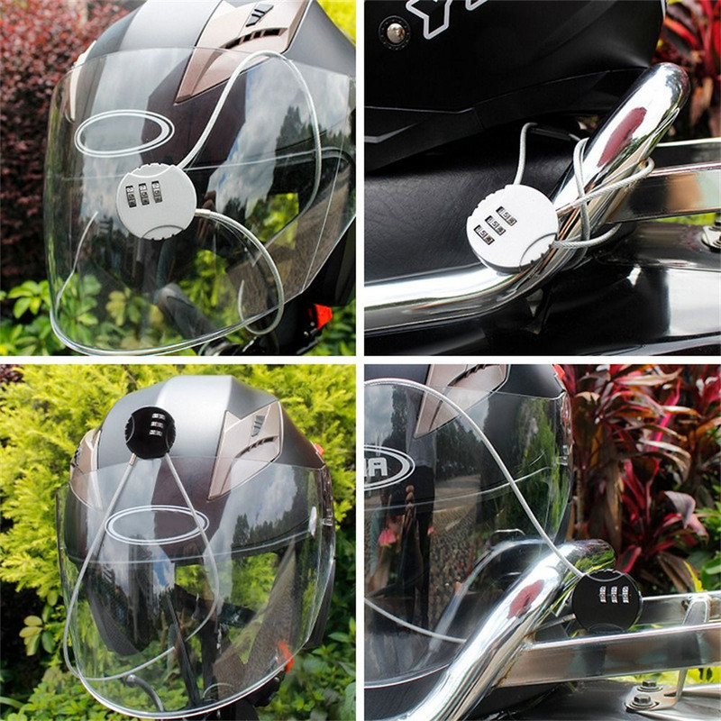 Cască de motocicletă Blocare antifurt Cablă de sârmă extinsă Blocare cu parolă pentru vehicule electrice