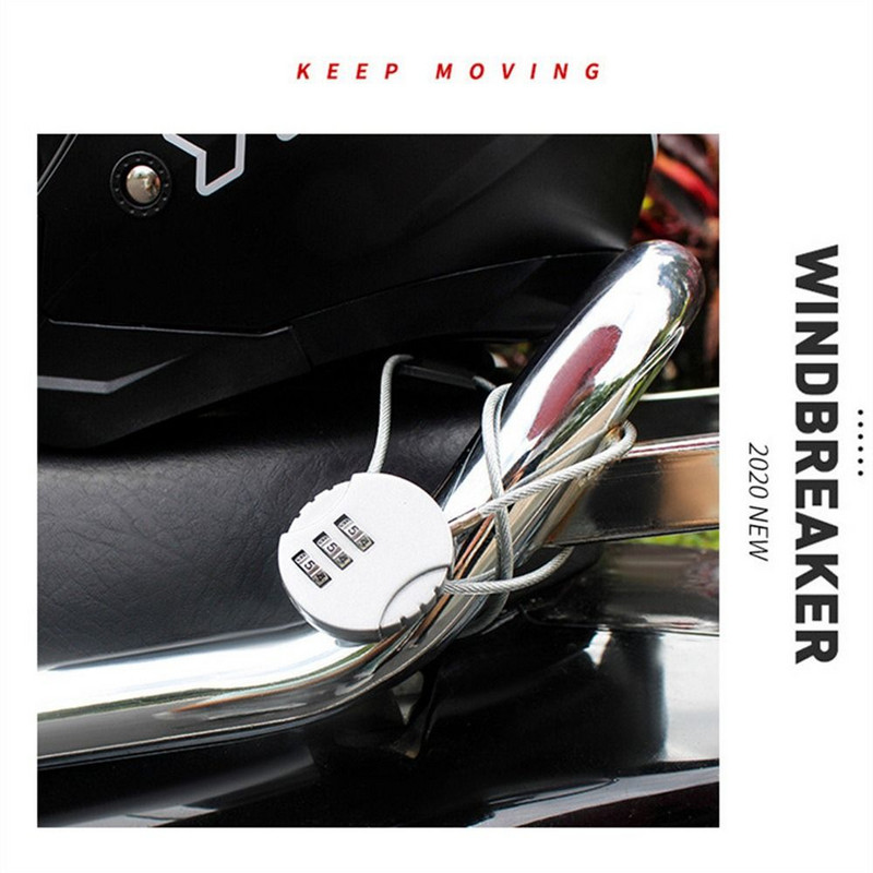 Cască de motocicletă Blocare antifurt Cablă de sârmă extinsă Blocare cu parolă pentru vehicule electrice