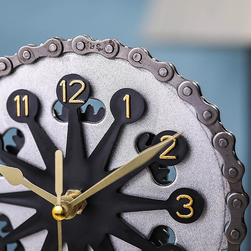Plastikust vanaaegne pöörlev kell Mehaaniline kett Gear Art Lauaarvuti kellad Restoran Baar Kodu Retro dekoratiivsed kaunistused Kingitused
