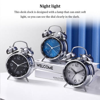 Επιτραπέζιο ρολόι κρεβατοκάμαρας Απλής σχεδίασης Ξυπνητήρια με λυχνία νύχτας με δυνατό ήχο