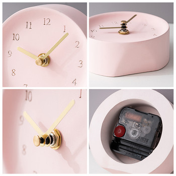 Επιτραπέζιο ρολόι μινιμαλιστικό σκανδιναβικό τσιμέντο Στρογγυλό επιτραπέζιο ρολόι από σκυρόδεμα Nordic Ins Διακόσμηση σπιτιού Διακόσμηση επιφάνειας εργασίας γραφείου Στολίδια Δώρο
