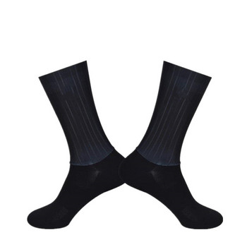 Безшевни чорапи за колоездене Мъжки черни бели шосейни чорапи за велосипеди Открита марка Racing Bike Bicycle Calcetines Ciclismo D005