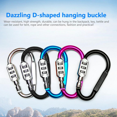 Long Use Time Bicycle Anti-theft Lock Corrosion Resistant Lock Item Portable Hiking Bag Luggage Security Carabiner Lock