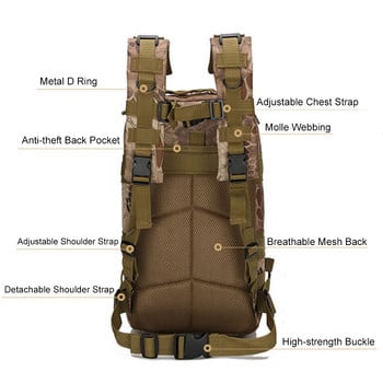 Υπαίθριο τακτικό σακίδιο πλάτης Molle Assault Pack για Κάμπινγκ Πεζοπορία Σακίδιο πλάτης Κυνήγι Τσάντα ώμου Oxford Υφασμάτινα Στρατιωτικά σακίδια