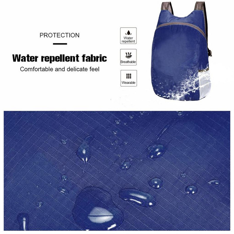 Rucsac pliabil, impermeabil, fitness, 20 l, bagaj mare, geantă de călărie, container rezistent la rupere, antrenament, accesorii pentru drumeții, albastru