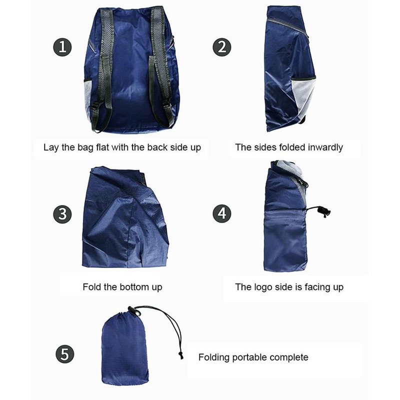 Rucsac pliabil, impermeabil, fitness, 20 l, bagaj mare, geantă de călărie, container rezistent la rupere, antrenament, accesorii pentru drumeții, albastru