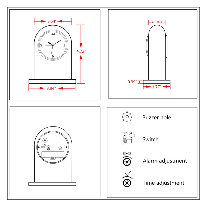 Klassikaline retro äratuskell täispuidust Rooma digitaalne käsitsi reguleeritav kellaaeg kodumagamistoa 2023. aasta ühiselamu jaoks Uus