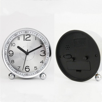 4-инчов обикновен метален будилник Креативен часовник за декорация на работния плот Безшумен кварцов часовник Студентски будилник Нощен часовник с аларма