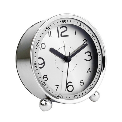 4 hüvelykes egyszerű fém ébresztőóra Kreatív asztali dekorációs óra Csendes kvarcóra Diák Ébresztőóra Éjjeli ébresztőóra