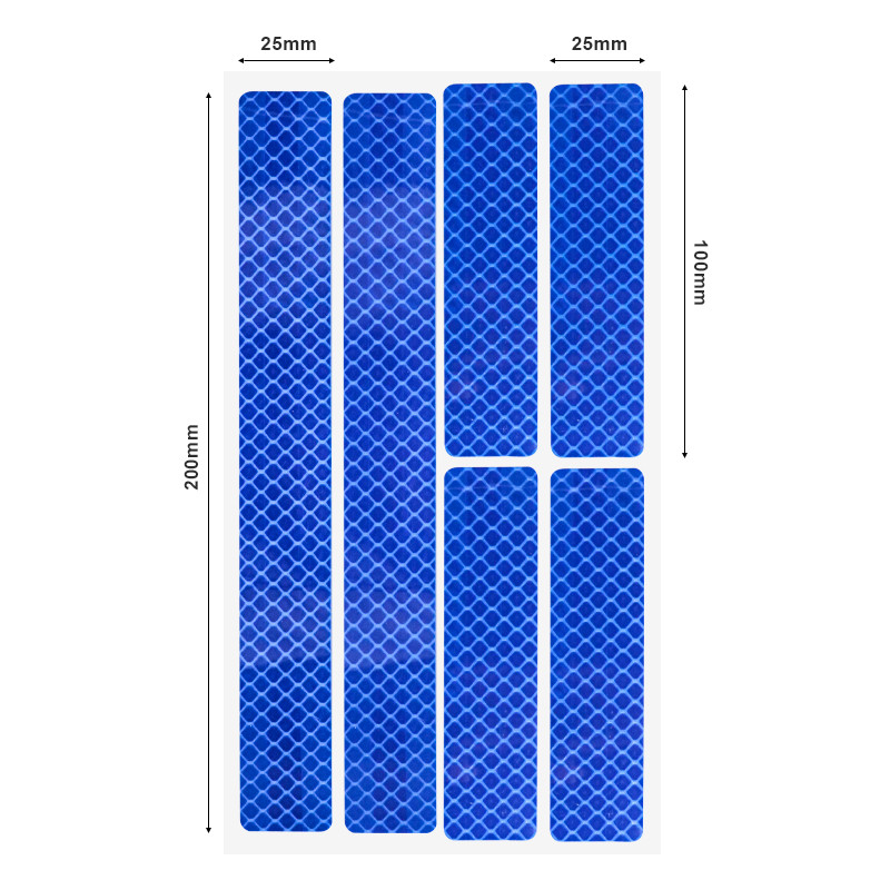 Jalgratta helkurkleebised Luminofoormootorratta MTB jalgrattakiiver Rattavelg Ööohutuse hoiatus PET helkurkile kleebise ruudustik