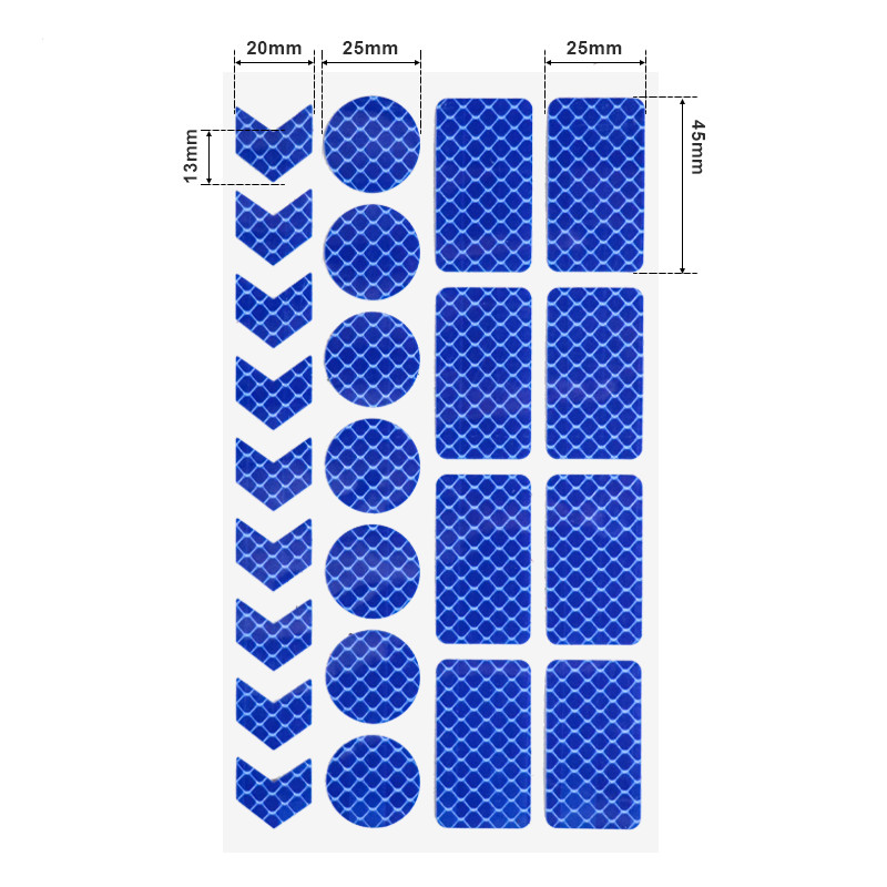 Jalgratta helkurkleebised Luminofoormootorratta MTB jalgrattakiiver Rattavelg Ööohutuse hoiatus PET helkurkile kleebise ruudustik