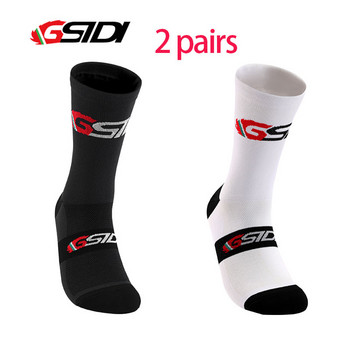 GSIDI 2 чифта чорапи за колоездене Мъжки чорапи за спорт на открито Велосипед Професионални пътни Mtb Мъже Жени Компресия Състезателни бягащи Велосипеди