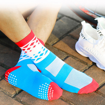Чорапи за екипно колоездене Професионални чорапи със средна тръба, неплъзгащи се, дишащи, устойчиви на износване, спортни велосипеди на открито, велосипедни чорапи за мъже и жени