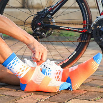 Κάλτσες Team Cycling Professional Mid-tube αντιολισθητικές, ανθεκτικές στη φθορά, αθλητικό ποδήλατο εξωτερικού χώρου, Ανδρικές γυναικείες κάλτσες