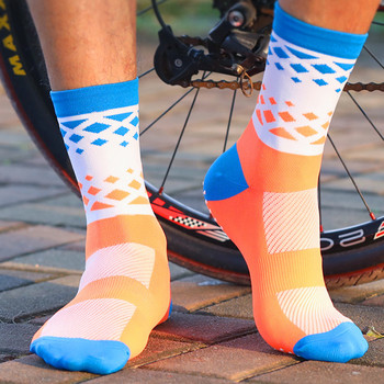 Чорапи за екипно колоездене Професионални чорапи със средна тръба, неплъзгащи се, дишащи, устойчиви на износване, спортни велосипеди на открито, велосипедни чорапи за мъже и жени