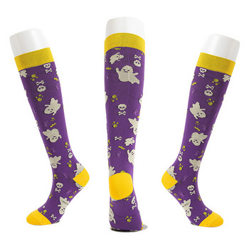 Компресионен чорап за Хелоуин Един чифт Спортен чорап с тиквен череп Колоездене Дамски мъжки туристически чорап Спорт
