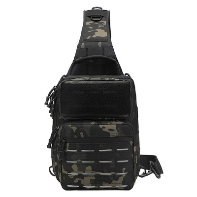 Többfunkciós taktikai válltáska, állítható vállpántos katonai mellkastáska elülső fogantyúval edzésekhez/kerékpározáshoz/túrázáshoz