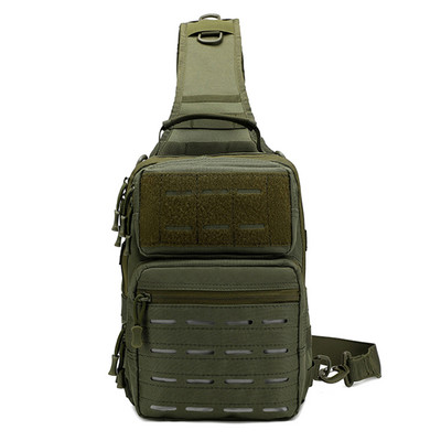 Többfunkciós taktikai válltáska, állítható vállpántos katonai mellkastáska elülső fogantyúval edzésekhez/kerékpározáshoz/túrázáshoz