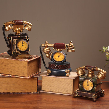 Ретро модели телефони Часовници Орнаменти Изучаване на творчество Кафенета Ресторант Смола Настолни часовници Орнаменти Декорации за дома