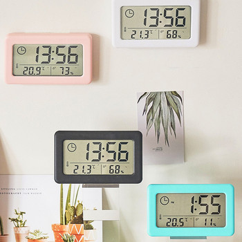 Цифров часовник Настолен температурен LCD Цифров термометър Настолен хигрометър Работещ на батерии Час Дата Календар Домашен декор