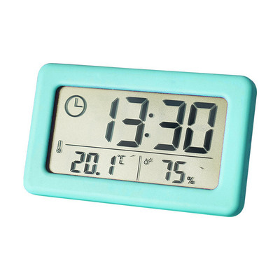 Digitálne hodiny na stole, LCD digitálny teplomer, vlhkomer, napájaný z batérie, čas, dátum, kalendár, bytové dekorácie