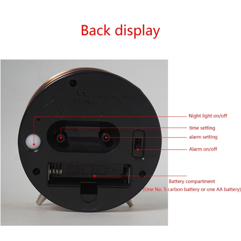 Põhjamaade stiilis lihtne väike äratuskell vaigistatud õpilaste öövalgus lauaarvuti kaunistuskell isikupära voodiäärne kell Dropshipping