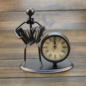 Kreatívne železné nerezové malé hodiny Iron Art Retro osobnosť hodiny narodeninový darček digitálne hodiny stolové hodinky stolové hodiny