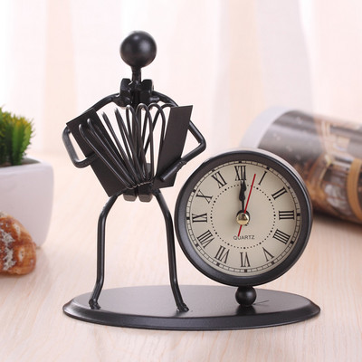 Kreatívne železné nerezové malé hodiny Iron Art Retro osobnosť hodiny narodeninový darček digitálne hodiny stolové hodinky stolové hodiny