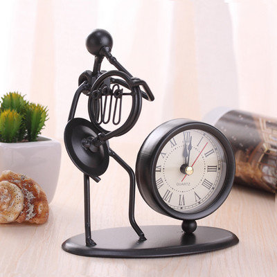Kreatívne železné nerezové malé hodiny Iron Art Retro osobnosť hodiny narodeninový darček digitálne hodiny stolové hodinky stolové hodiny