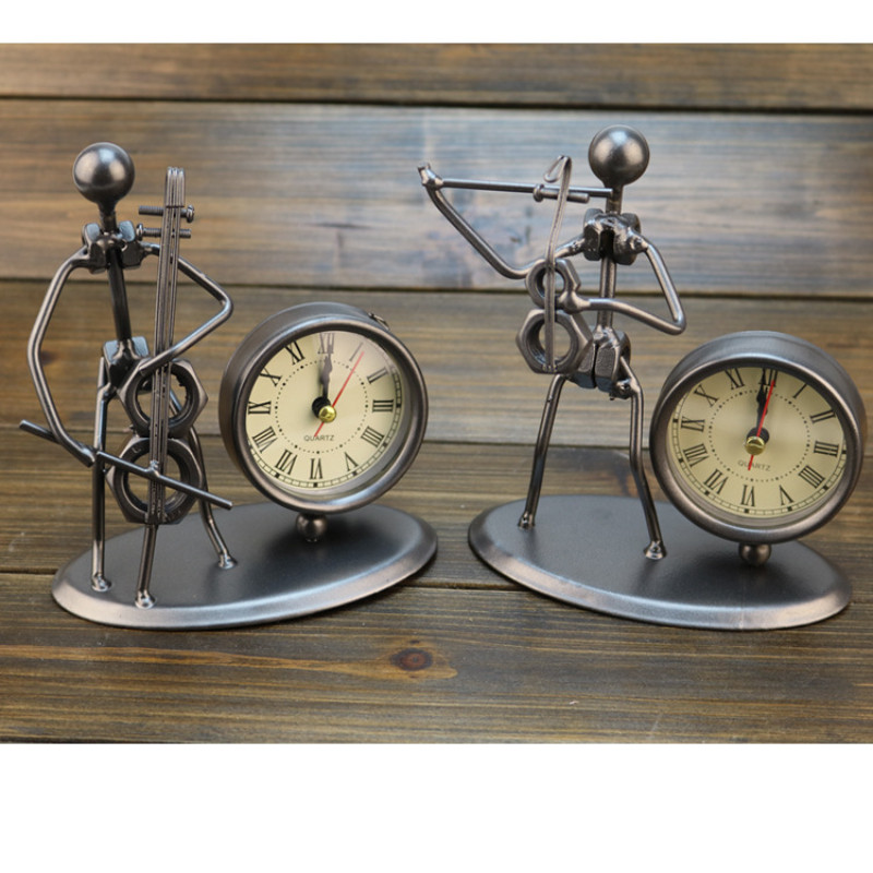 Kreatívne železné nerezové malé hodiny Iron Art Retro osobnosť hodiny narodeninový darček digitálne hodiny stolové hodinky stolové hodiny