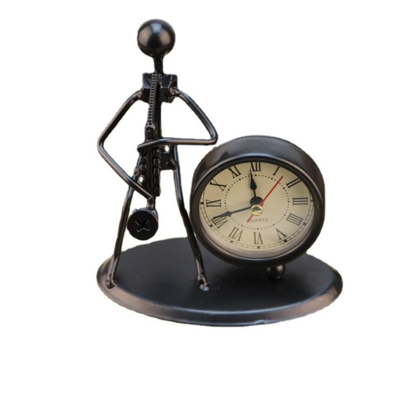 Kreatívne železné nerezové malé hodiny Iron Art Retro osobnosť hodiny narodeninový darček digitálne hodiny stolové hodinky stolové hodiny