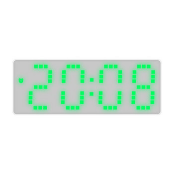 Будилник с бяло лице Цифрова електроника LED Цветна светлина Декорация за всекидневна Ученически настолни часовници Дата Температура