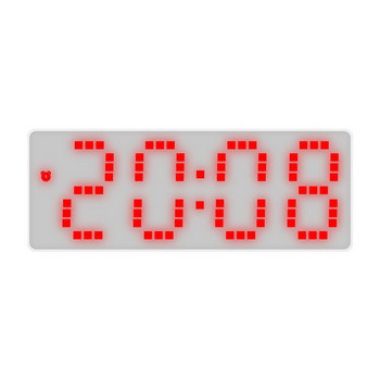 Будилник с бяло лице Цифрова електроника LED Цветна светлина Декорация за всекидневна Ученически настолни часовници Дата Температура