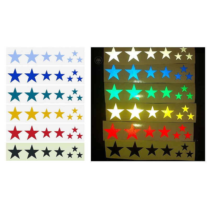 Ποδήλατο αντανακλαστικό βέλος αυτοκόλλητο αστέρι κρανίου Πινακίδα ασφαλείας Αυτοκόλλητη προειδοποιητική ταινία μοτοσικλέτας με αλουμινόχαρτο