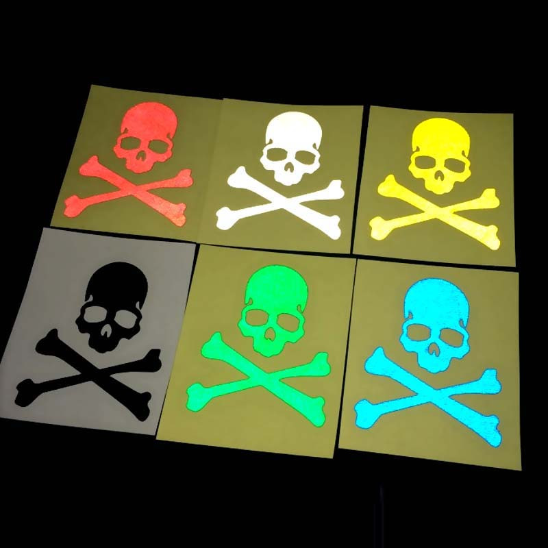 Ποδήλατο αντανακλαστικό βέλος αυτοκόλλητο αστέρι κρανίου Πινακίδα ασφαλείας Αυτοκόλλητη προειδοποιητική ταινία μοτοσικλέτας με αλουμινόχαρτο