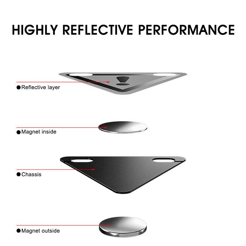 Ανακλαστικά αυτοκόλλητα ποδηλάτου Τρίγωνο προειδοποιητικό ανακλαστήρα Μαγνητικό αυτοκόλλητο ποδηλάτου Ταινία Νυχτερινή προειδοποιητική πινακίδα ασφαλείας Αξεσουάρ ποδηλασίας