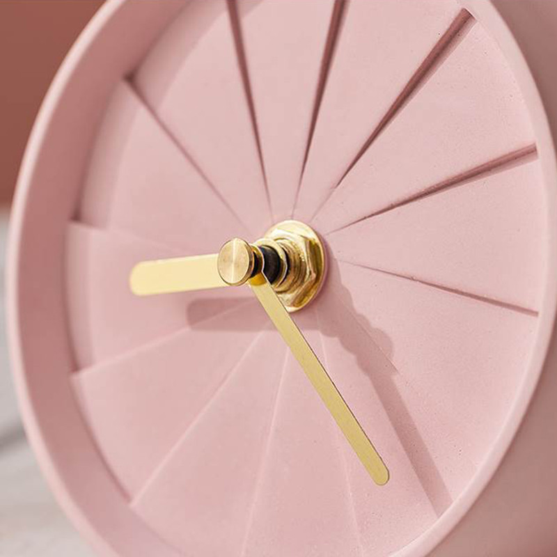 Nordic Ins Δημοφιλή Creative Sector σε σχήμα επιτραπέζιου ρολογιού από τσιμέντο Διακόσμηση επιτραπέζιου υπολογιστή Mute Concrete Μικρό επιτραπέζιο ρολόι Vintage ρολόι