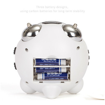 Творчески 4-инчов ABS настолен дигитален будилник с двоен звънец, променящ цвета си, нощна светлина, голям гласов часовник за събуждане