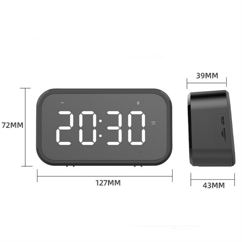 Suure LED-peegelekraaniga Bluetooth-kõlar FM-raadio telefonihoidikuga digitaalne äratuskell magamistoa kontori jaoks