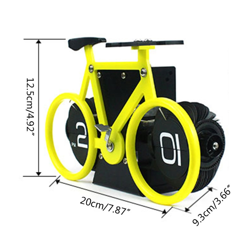 Jalgrattakujuline klappkell koju Magamistoa Ühiselamu Elutoa Kontori töölauakaunistus Retrostiilis suurte numbritega kell G99A