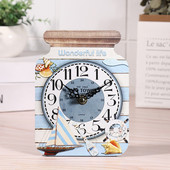 Vintage stolni sat Kreativni sat u obliku boce u europskom stilu Modna drvena budilica Ukrasni zidni sat