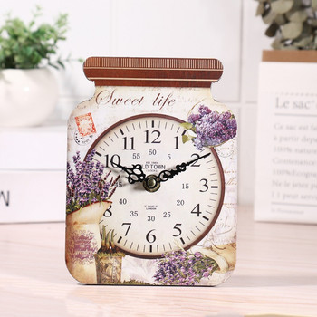 Vintage επιτραπέζιο ρολόι Δημιουργικό ρολόι σε σχήμα μπουκαλιού Drift Ευρωπαϊκό στυλ Ξύλινο Ξυπνητήρι Διακοσμητικό ρολόι τοίχου